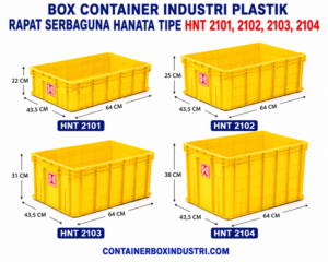 BOX CONTAINER INDUSTRI PLASTIK RAPAT SERBAGUNA HANATA HNT 2101, 2102, 2103, 2104 KUNING – Solusi Penyimpanan Profesional untuk Berbagai Kebutuhan Industri
