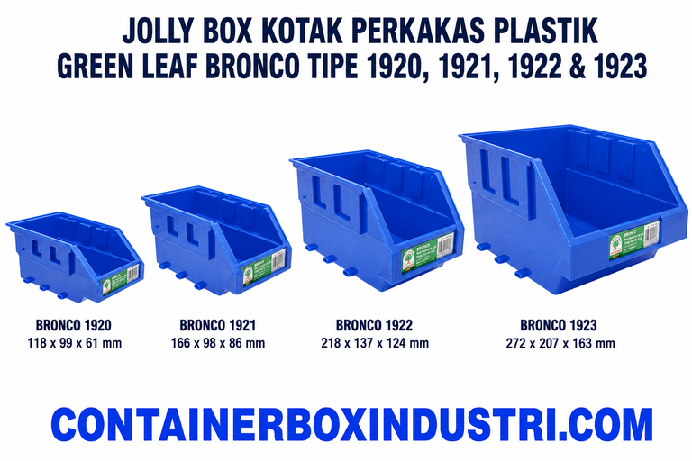 JOLLY BOX KOTAK PERKAKAS PLASTIK GREEN LEAF BRONCO TIPE 1920, 1921, 1922 & 1923 WARNA BIRU