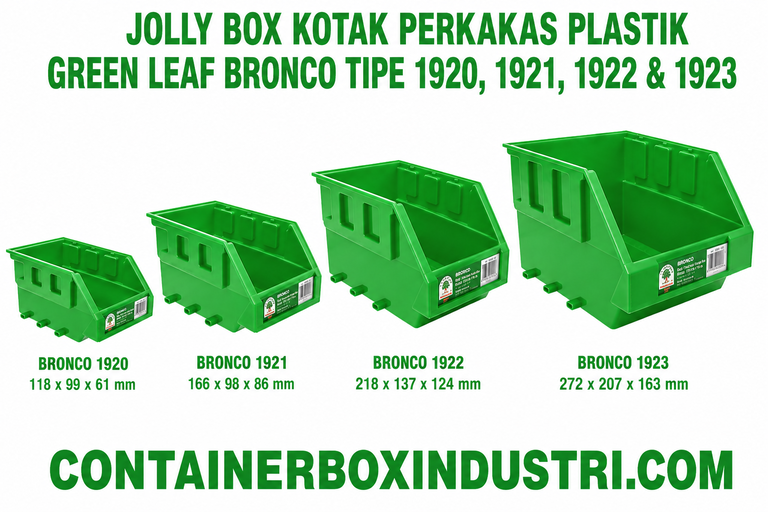 JOLLY BOX KOTAK PERKAKAS PLASTIK GREEN LEAF BRONCO TIPE 1920, 1921, 1922 & 1923 WARNA HIJAU
