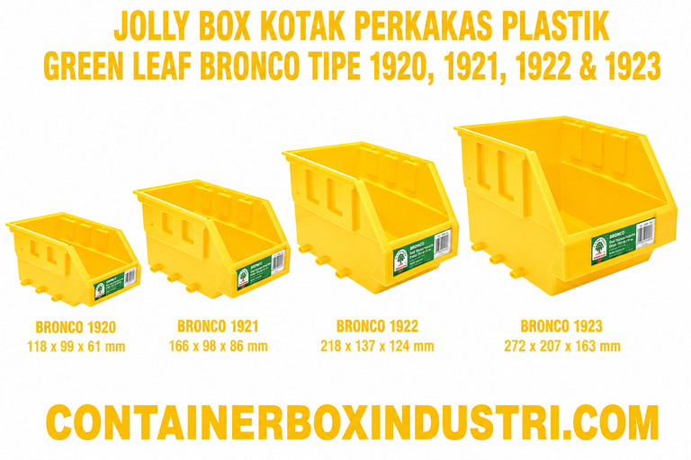 JOLLY BOX KOTAK PERKAKAS PLASTIK GREEN LEAF BRONCO TIPE 1920, 1921, 1922 & 1923 WARNA KUNING