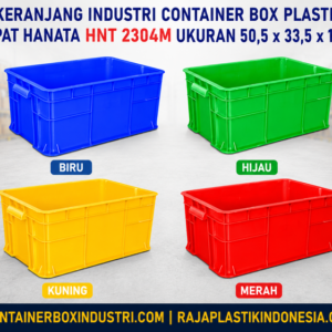 KERANJANG INDUSTRI CONTAINER BOX PLASTIK RAPAT HANATA 2304M(1) KERANJANG INDUSTRI CONTAINER BOX PLASTIK RAPAT HANATA HNT 2304M UKURAN 50,5 x 33,5 x 19 CM: Solusi Penyimpanan Modern dengan Kualitas Industri untuk Berbagai Kebutuhan