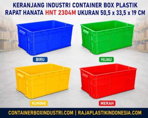 KERANJANG INDUSTRI CONTAINER BOX PLASTIK RAPAT HANATA HNT 2304M UKURAN 50,5 x 33,5 x 19 CM: Solusi Penyimpanan Modern dengan Kualitas Industri untuk Berbagai Kebutuhan