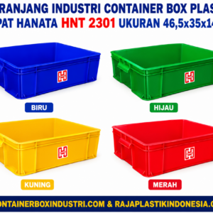KERANJANG INDUSTRI CONTAINER BOX PLASTIK RAPAT HANATA HNT 2301(1) KERANJANG INDUSTRI CONTAINER BOX PLASTIK RAPAT HANATA HNT 2301 UKURAN 46,5x35x14 CM: Solusi Penyimpanan Praktis dan Profesional untuk Berbagai Kebutuhan Industri