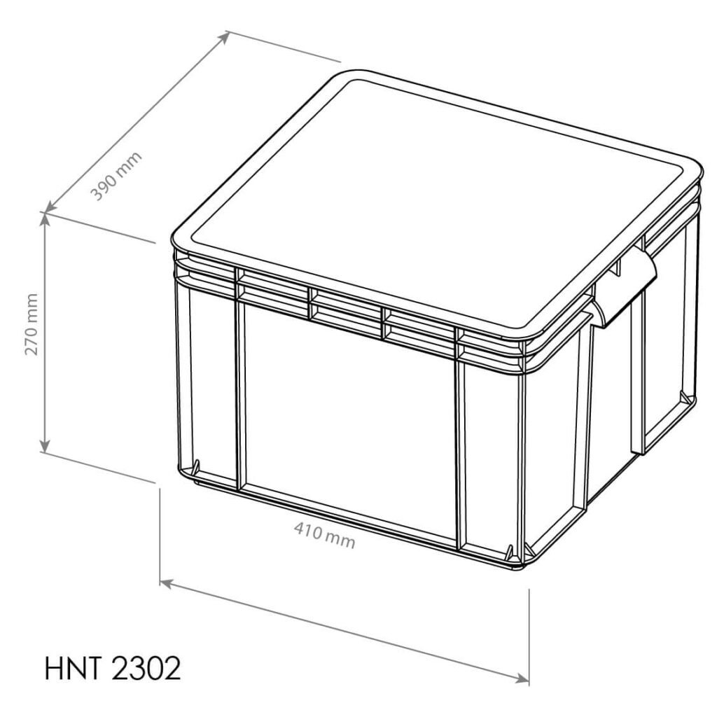 KERANJANG INDUSTRI CONTAINER BOX PLASTIK RAPAT HANATA HNT 2302 UKURAN 41x39x27,5 CM: Solusi Penyimpanan Profesional untuk Berbagai Kebutuhan Industri