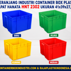 KERANJANG INDUSTRI CONTAINER BOX PLASTIK RAPAT HANATA HNT 2302 UKURAN 41x39x27,5 CM: Solusi Penyimpanan Profesional untuk Berbagai Kebutuhan Industri