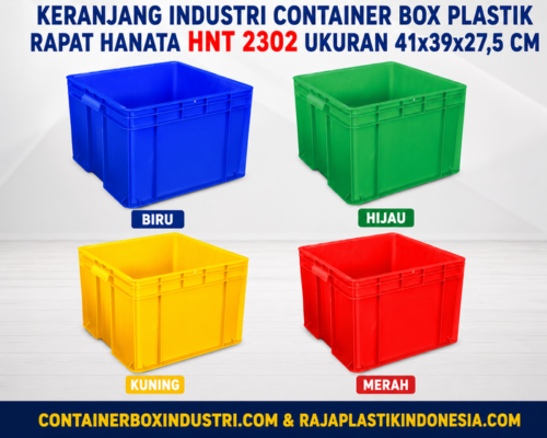 KERANJANG INDUSTRI CONTAINER BOX PLASTIK RAPAT HANATA HNT 2302(1) KERANJANG INDUSTRI CONTAINER BOX PLASTIK RAPAT HANATA HNT 2302 UKURAN 41x39x27,5 CM: Solusi Penyimpanan Profesional untuk Berbagai Kebutuhan Industri