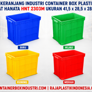 KERANJANG INDUSTRI CONTAINER BOX PLASTIK RAPAT HANATA HNT 2303M UKURAN 41,5 x 28,5 x 28,5 CM: Solusi Penyimpanan Industri yang Kuat, Higienis dan Multifungsi