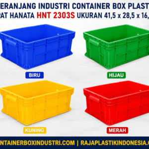 KERANJANG INDUSTRI CONTAINER BOX PLASTIK RAPAT HANATA HNT 2303S(1) KERANJANG INDUSTRI CONTAINER BOX PLASTIK RAPAT HANATA HNT 2303S UKURAN 41,5 x 28,5 x 16,5 CM | RAJA PLASTIK INDONESIA