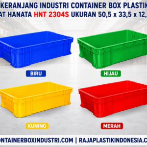 KERANJANG INDUSTRI CONTAINER BOX PLASTIK RAPAT HANATA HNT 2304S(1) KERANJANG INDUSTRI CONTAINER BOX PLASTIK RAPAT HANATA HNT 2304S UKURAN 50,5 x 33,5 x 12,5 CM: Solusi Penyimpanan Praktis dengan Desain Rapat dan Kualitas Industri