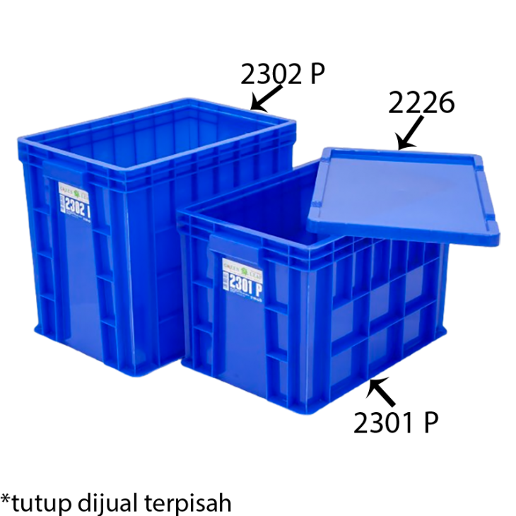 INDUSTRIAL CONTAINER BOX KERANJANG PLASTIK GREEN LEAF 2301 P | RAJA PLASTIK INDONESIA