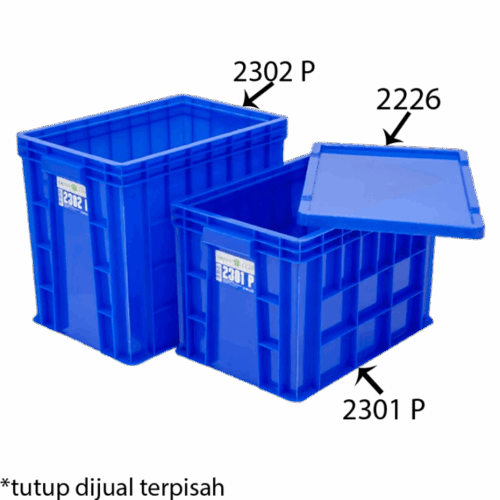 INDUSTRIAL CONTAINER BOX KERANJANG PLASTIK GREEN LEAF 2302 P UKURAN 435 x 283 x 366 mm | RAJA PLASTIK INDONESIA