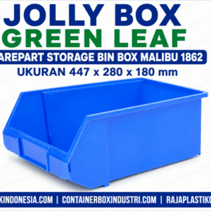 JOLLY BOX GREEN LEAF SPAREPART STORAGE BIN BOX MALIBU 1862 UKURAN 447 x 280 x 180 mm | RAJA PLASTIK INDONESIA
