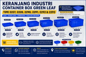 KERANJANG INDUSTRI CONTAINER BOX GREEN LEAF TIPE 2227, 2228, 2290, 2291, 2292 & 2293: Solusi Keranjang Plastik Industri Berkualitas untuk Penyimpanan, Distribusi, dan Logistik Modern