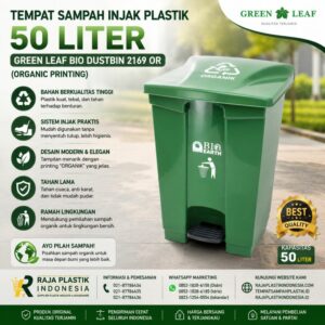 TEMPAT SAMPAH INJAK PLASTIK 50 LITER GL BIO DUSTBIN 2169 OR (ORGANIC PRINTING): Solusi Tempat Sampah Injak 50 Liter Berkualitas untuk Pemilahan Sampah Organik