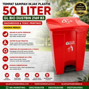 TEMPAT SAMPAH INJAK PLASTIK 50 LITER GL BIO DUSTBIN 2169 B3 TEMPAT SAMPAH INJAK PLASTIK 50 LITER GL BIO DUSTBIN 2169 B3 (Hazardous & Toxic Printing)