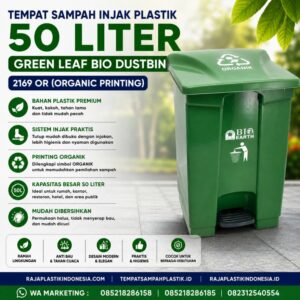 TEMPAT SAMPAH INJAK PLASTIK 50 LITER GL BIO DUSTBIN 2169 OR (ORGANIC PRINTING): Solusi Tempat Sampah Injak 50 Liter Berkualitas untuk Pemilahan Sampah Organik