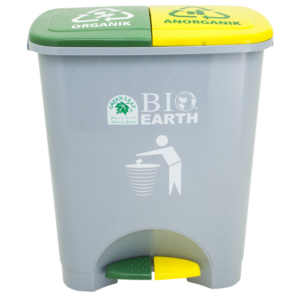 TEMPAT SAMPAH ORGANIK & ANORGANIK 2x22 LITER GREEN LEAF TIPE 2144 OR-NO – Solusi Tempat Sampah Dual Kompartemen Modern untuk Pemilahan Sampah Organik dan Anorganik