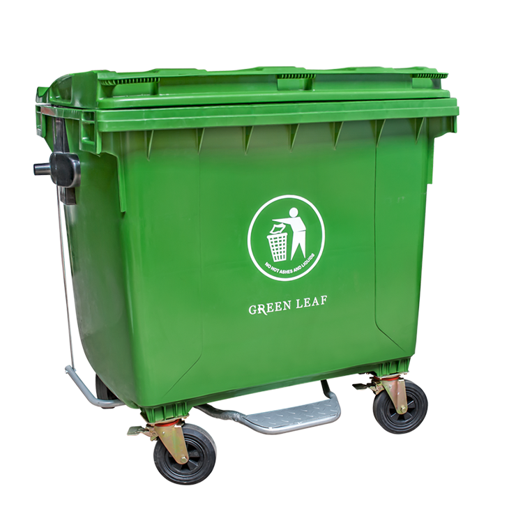 TEMPAT SAMPAH PLASTIK RODA SUPER BESAR 1100 LITER GREEN LEAF BIO DUSTBIN TIPE 2307 DP untuk Pengelolaan Sampah Skala Industri