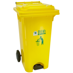 TEMPAT SAMPAH RODA INJAK 120 LITER OUTDOOR GREEN LEAF BIO DUSTBIN 2102 RAJA PLASTIK INDONESIA