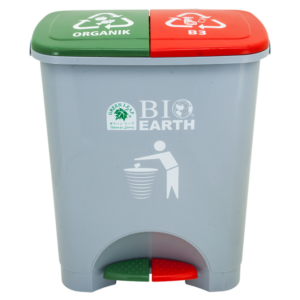 Tempat Sampah Organik & Hazardous Toxic 2×22 Liter Green Leaf Tipe 2144 OR-B3, Solusi Pemilahan Sampah Organik dan Limbah B3 yang Praktis, Higienis, dan Berkualitas