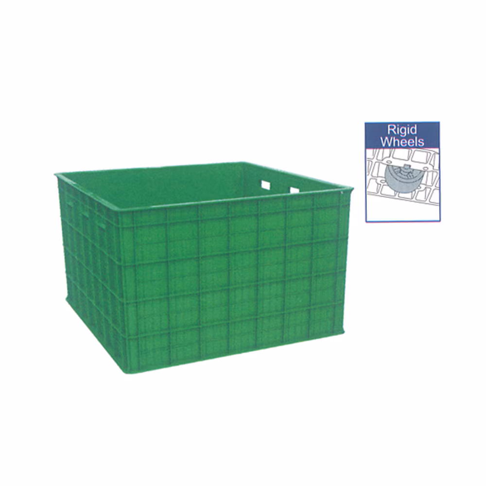 CONTAINER BOX INDUSTRI BESAR PLASTIK RAPAT 640 LITER ATARI 9883 UKURAN 100x100x64 CM | RAJA PLASTIK INDONESIA