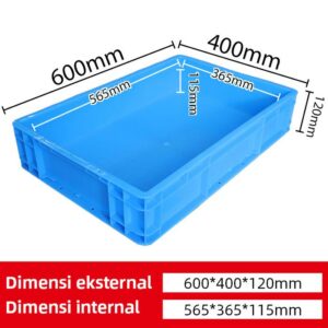 BOX CONTAINER PLASTIK INDUSTRI LINHUI EU64120 UKURAN 60x40x12 CM | RAJA PLASTIK INDONESIA