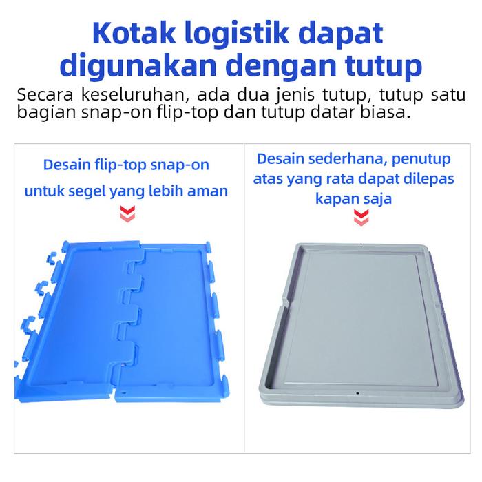 BOX CONTAINER PLASTIK INDUSTRI LINHUI EU64120 UKURAN 60x40x12 CM | RAJA PLASTIK INDONESIA