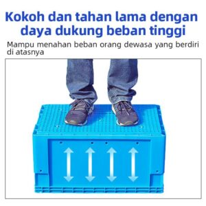 BOX CONTAINER PLASTIK INDUSTRI LINHUI EU64120 UKURAN 60x40x12 CM | RAJA PLASTIK INDONESIA