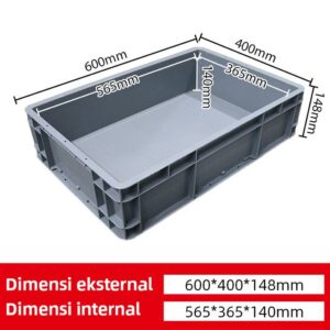 BOX CONTAINER PLASTIK INDUSTRI LINHUI EU64148 UKURAN 60x40x14,8 CM | RAJA PLASTIK INDONESIA