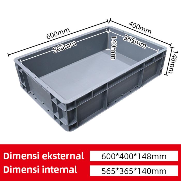 BOX CONTAINER PLASTIK INDUSTRI LINHUI EU64148 UKURAN 60x40x14,8 CM | RAJA PLASTIK INDONESIA