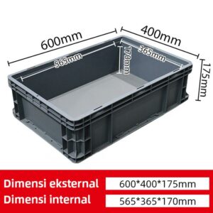BOX CONTAINER PLASTIK INDUSTRI LINHUI EU64175 UKURAN 60x40x17,5 CM | RAJA PLASTIK INDONESIA