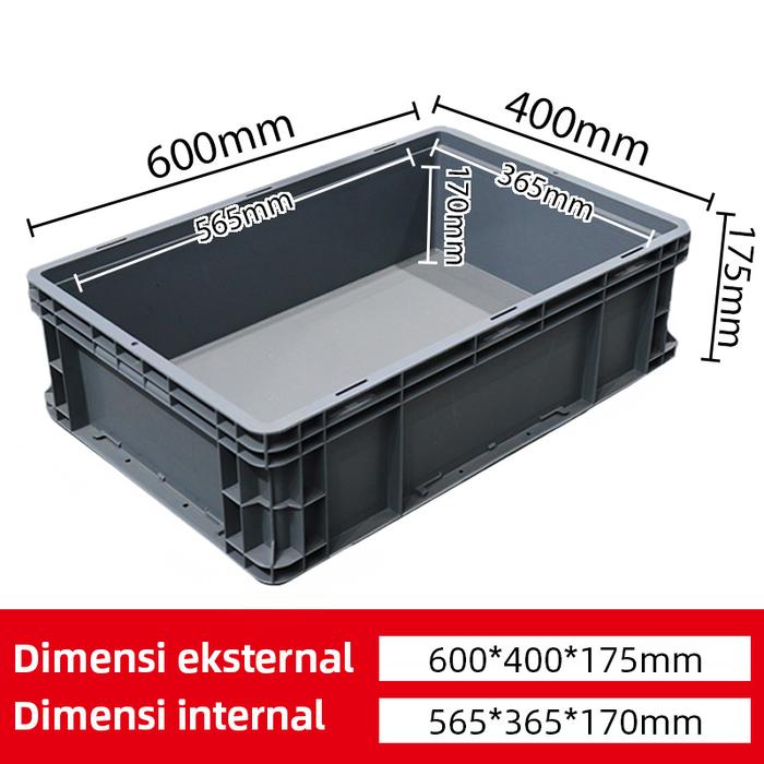 BOX CONTAINER PLASTIK INDUSTRI LINHUI EU64175 UKURAN 60x40x17,5 CM | RAJA PLASTIK INDONESIA