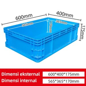 BOX CONTAINER PLASTIK INDUSTRI LINHUI EU64175 UKURAN 60x40x17,5 CM | RAJA PLASTIK INDONESIA