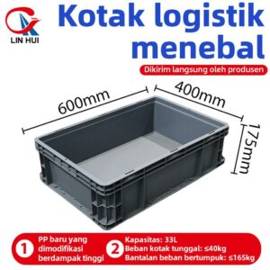 BOX CONTAINER PLASTIK INDUSTRI LINHUI EU64175 UKURAN 60x40x17,5 CM | RAJA PLASTIK INDONESIA