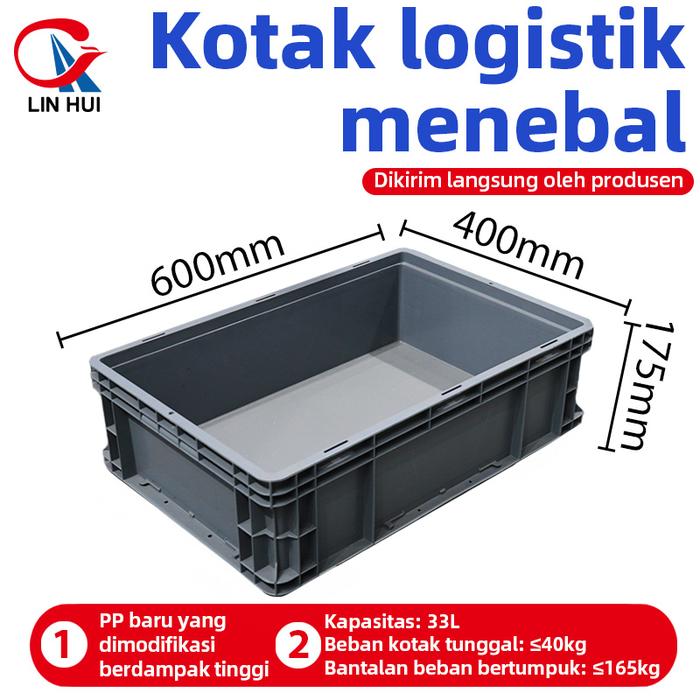 BOX CONTAINER PLASTIK INDUSTRI LINHUI EU64175 UKURAN 60x40x17,5 CM | RAJA PLASTIK INDONESIA
