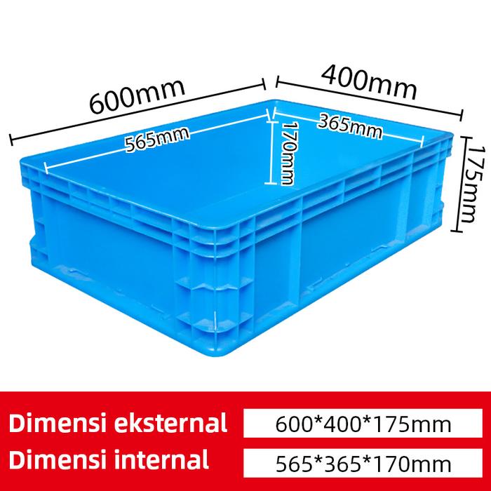 BOX CONTAINER PLASTIK INDUSTRI LINHUI EU64175 UKURAN 60x40x17,5 CM | RAJA PLASTIK INDONESIA