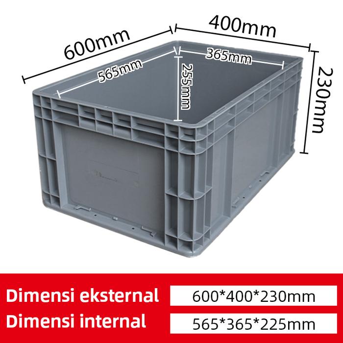 BOX CONTAINER PLASTIK INDUSTRI LINHUI EU64230 UKURAN 60x40x23 CM | RAJA PLASTIK INDONESIA