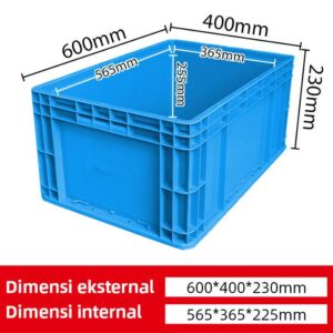 BOX CONTAINER PLASTIK INDUSTRI LINHUI EU64230 UKURAN 60x40x23 CM | RAJA PLASTIK INDONESIA
