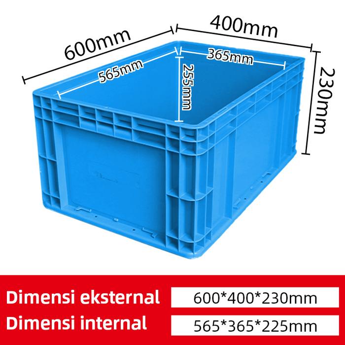 BOX CONTAINER PLASTIK INDUSTRI LINHUI EU64230 UKURAN 60x40x23 CM | RAJA PLASTIK INDONESIA
