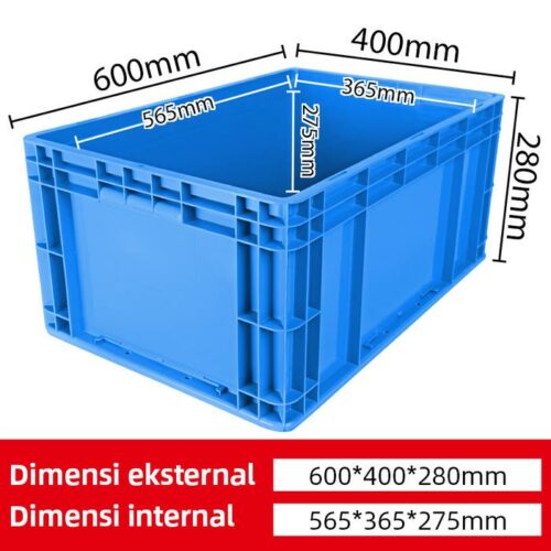 BOX CONTAINER PLASTIK INDUSTRI LINHUI EU64280 UKURAN 60x40x28 CM | RAJA PLASTIK INDONESIA