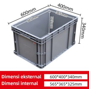 BOX CONTAINER PLASTIK INDUSTRI LINHUI EU64340 (Thickened Bottom) (2) BOX CONTAINER PLASTIK INDUSTRI LINHUI EU64340 (Thickened Bottom) UKURAN 60x40x34 CM | RAJA PLASTIK INDONESIA