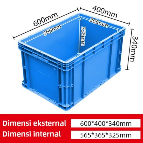 BOX CONTAINER PLASTIK INDUSTRI LINHUI EU64340 (Thickened Bottom) UKURAN 60x40x34 CM | RAJA PLASTIK INDONESIA