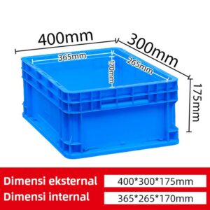 BOX PLASTIK CONTAINER LOGISTIK & INDUSTRI SERBAGUNA LINHUI EU 43175 UKURAN 40x30x17,5 CM STANDAR INTERNASIONAL | RAJA PLASTIK INDONESIA