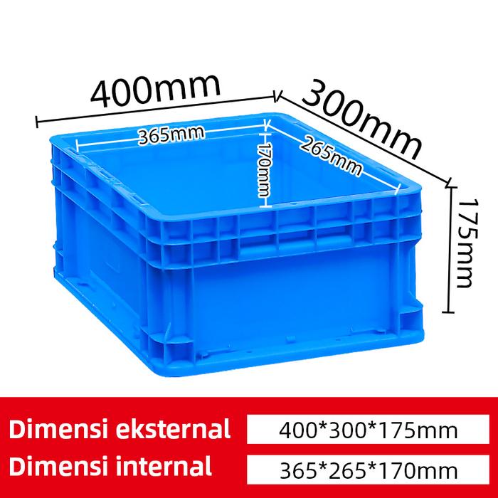 BOX PLASTIK CONTAINER LOGISTIK & INDUSTRI SERBAGUNA LINHUI EU 43175 UKURAN 40x30x17,5 CM STANDAR INTERNASIONAL | RAJA PLASTIK INDONESIA