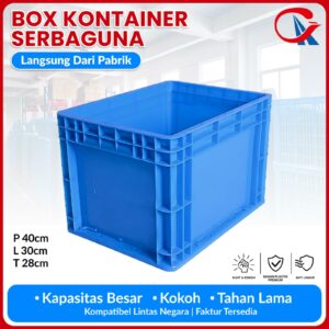 BOX PLASTIK CONTAINER LOGISTIK & INDUSTRI SERBAGUNA LINHUI EU 43280 (3) BOX PLASTIK CONTAINER LOGISTIK & INDUSTRI SERBAGUNA LINHUI EU 43280 UKURAN 40x30x28 CM STANDAR INTERNASIONAL | RAJA PLASTIK INDONESIA