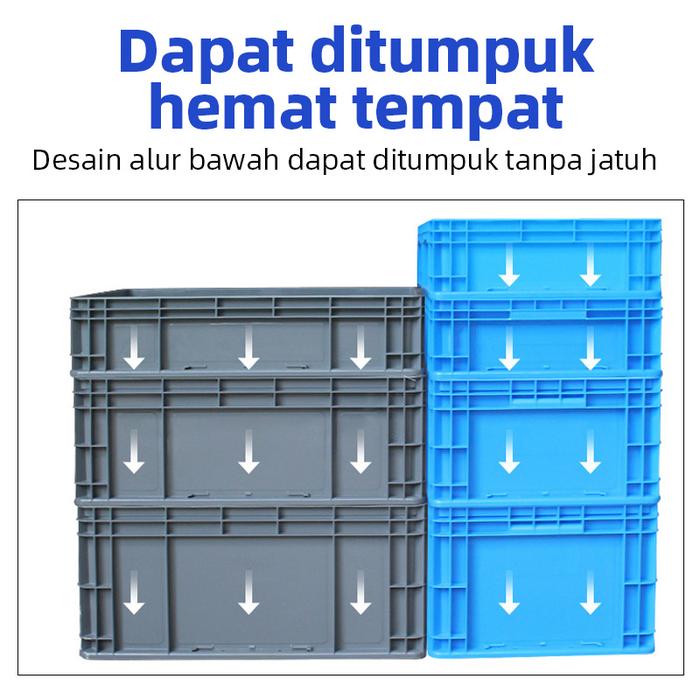 BOX PLASTIK CONTAINER LOGISTIK & INDUSTRI SERBAGUNA LINHUI EU 43280 UKURAN 40x30x28 CM STANDAR INTERNASIONAL | RAJA PLASTIK INDONESIA
