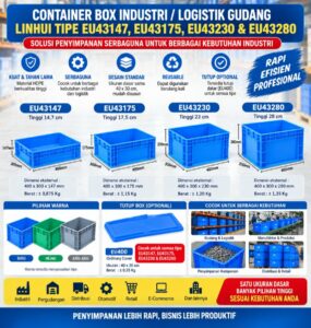 CONTAINER BOX INDUSTRI LOGISTIK GUDANG LINHUI TIPE EU43147, EU43175, EU43230 & EU43280