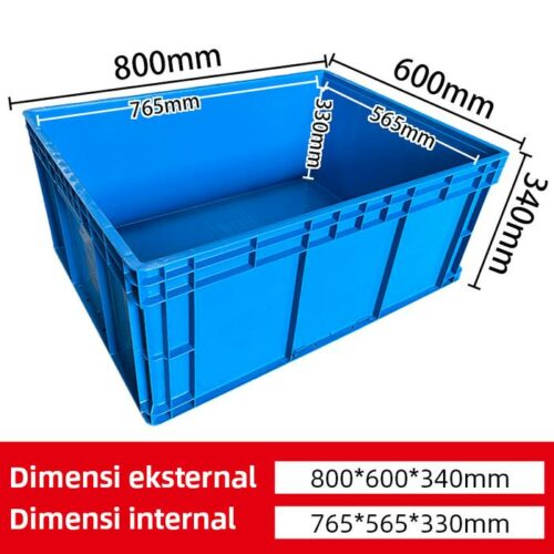 CONTAINER BOX PLASTIK BESAR INDUSTRI LINHUI EU86340 UKURAN 80x60x34 CM (Thickened Bottom) | RAJA PLASTIK INDONESIA