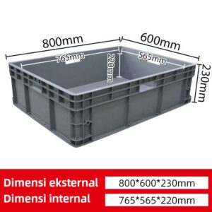 CONTAINER BOX PLASTIK INDUSTRI LINHUI EU86230 UKURAN 80x60x23 CM (2) CONTAINER BOX PLASTIK INDUSTRI LINHUI EU86230 UKURAN 80x60x23 CM (Thickened Bottom) | RAJA PLASTIK INDONESIA