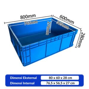 CONTAINER BOX PLASTIK INDUSTRI LINHUI EU86280 (2) CONTAINER BOX PLASTIK INDUSTRI LINHUI EU86280 UKURAN 80x60x28 CM (Thickened Bottom) | RAJA PLASTIK INDONESIA